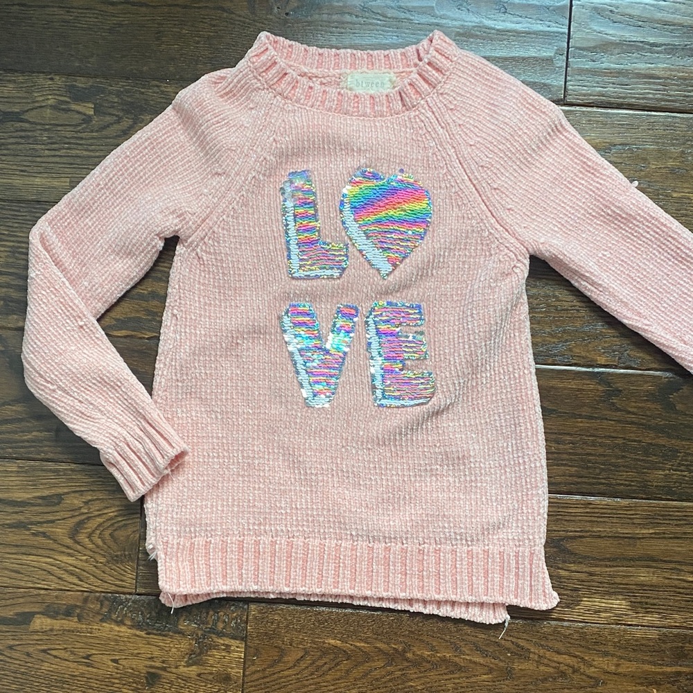 Charming Pink Sweater with LOVE Design